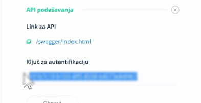  api ključ v sef e-invoicing online